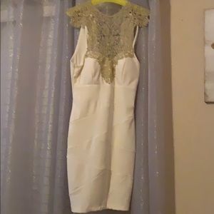 White/gold dress